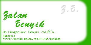 zalan benyik business card